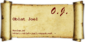 Oblat Joel névjegykártya